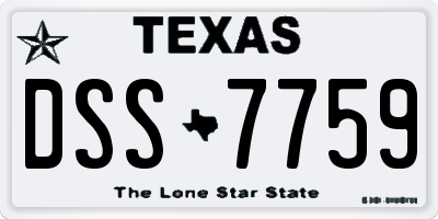 TX license plate DSS7759
