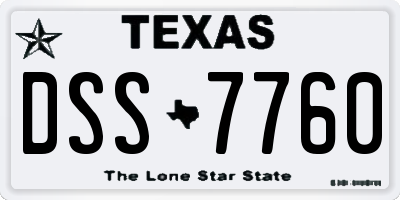 TX license plate DSS7760