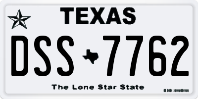 TX license plate DSS7762