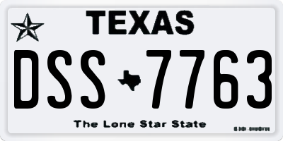 TX license plate DSS7763
