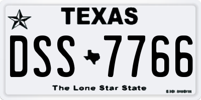 TX license plate DSS7766