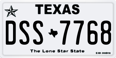 TX license plate DSS7768