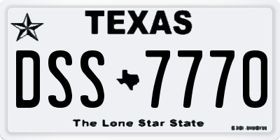 TX license plate DSS7770