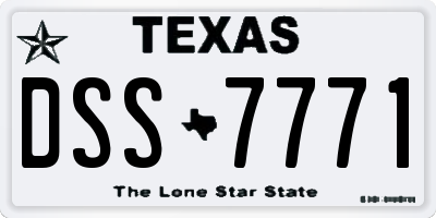 TX license plate DSS7771