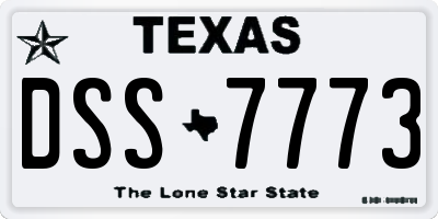 TX license plate DSS7773