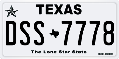 TX license plate DSS7778