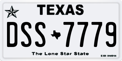 TX license plate DSS7779