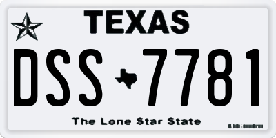 TX license plate DSS7781