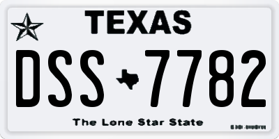 TX license plate DSS7782