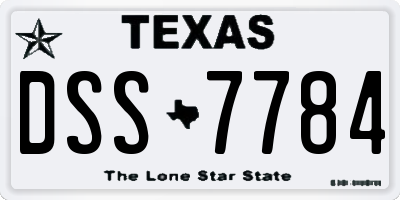 TX license plate DSS7784