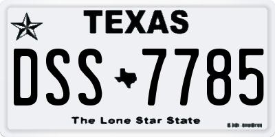TX license plate DSS7785