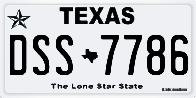 TX license plate DSS7786