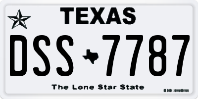 TX license plate DSS7787