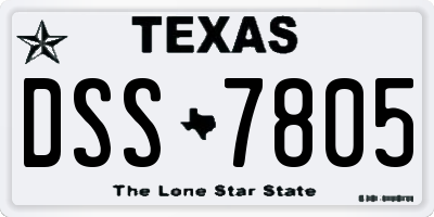 TX license plate DSS7805
