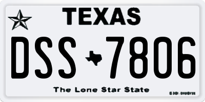 TX license plate DSS7806