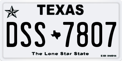 TX license plate DSS7807