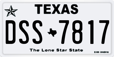 TX license plate DSS7817