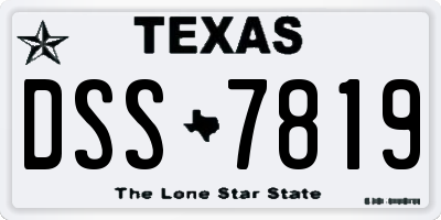 TX license plate DSS7819