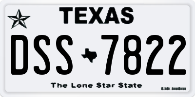 TX license plate DSS7822