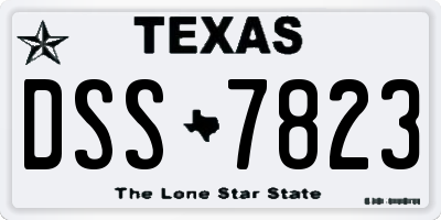TX license plate DSS7823