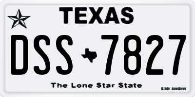 TX license plate DSS7827