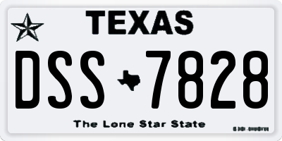 TX license plate DSS7828