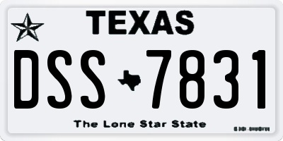 TX license plate DSS7831