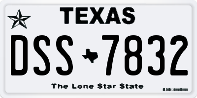 TX license plate DSS7832