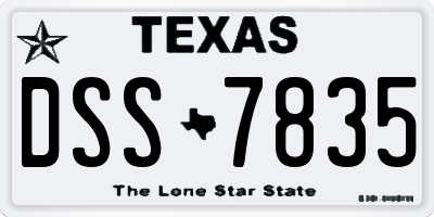 TX license plate DSS7835