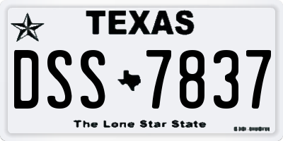 TX license plate DSS7837