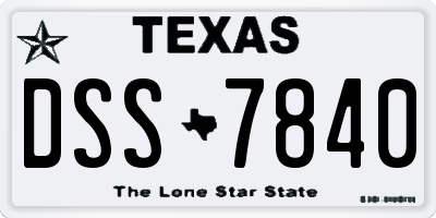 TX license plate DSS7840