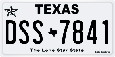 TX license plate DSS7841