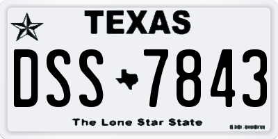 TX license plate DSS7843
