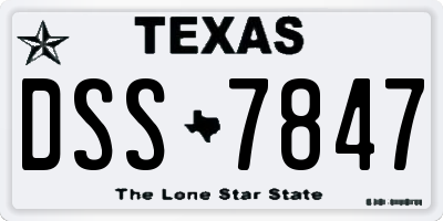 TX license plate DSS7847