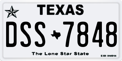TX license plate DSS7848
