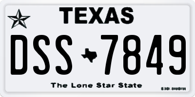 TX license plate DSS7849