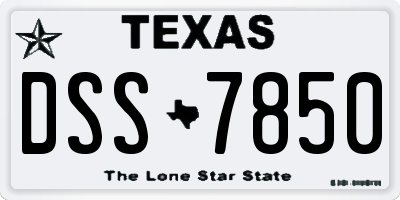 TX license plate DSS7850