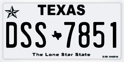 TX license plate DSS7851