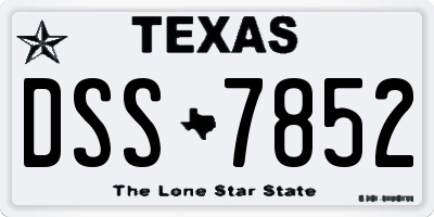 TX license plate DSS7852