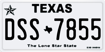 TX license plate DSS7855