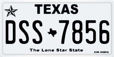 TX license plate DSS7856