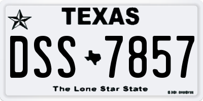 TX license plate DSS7857