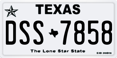 TX license plate DSS7858