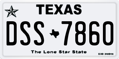 TX license plate DSS7860