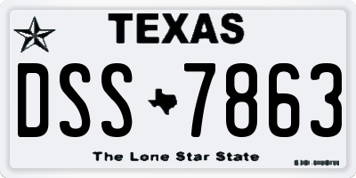 TX license plate DSS7863
