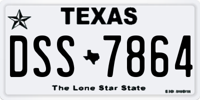 TX license plate DSS7864