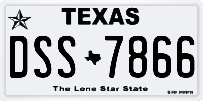 TX license plate DSS7866