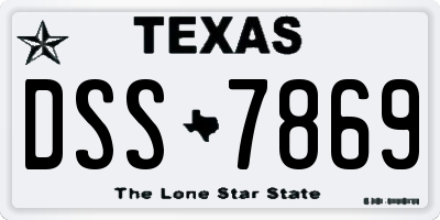 TX license plate DSS7869