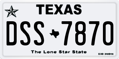 TX license plate DSS7870