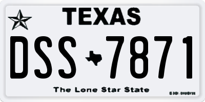 TX license plate DSS7871